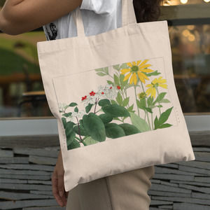 Clerodendrum & Rudbeckia Flower Tote Bag